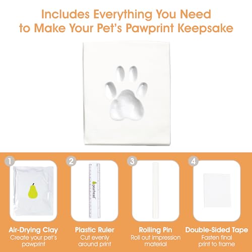 Pearhead Pet Paw Print Photo Frame and Clay Imprint Kit, Distressed Gray - color: Distressed Wood Pawprint Desk Frame