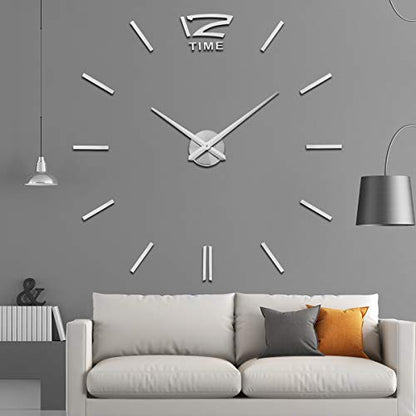 AILILIFE 3D Clock Hands, DIY Large Clock Movement Mechanism with 12 Inch Long Spade Hand, 3D Wall Clocks Home Decor - color: Alat001-silver