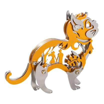 Dream Cat 3D Metal Puzzle, Orange, 37 Pieces - color: Dream Cat Orange