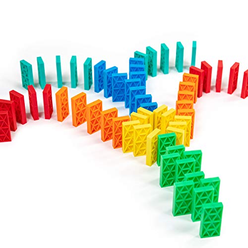 Bulk Dominoes Kinetic Domino Kit | Dominoes Set, STEM STEAM Small Toys, Family Games for Kids, Kids Toys and Games, Building, Toppling, Chain Reaction Sets (68pc) - style: Explorer 68pc