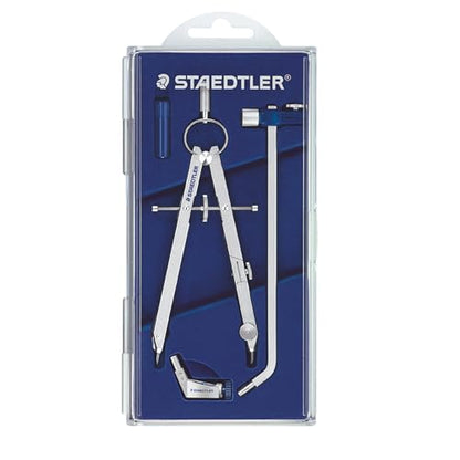 Staedtler Mars Comfort, Professional Drafting, Drawing Compass with Extension Arm, Draws Circles up to 19.5 Inch Diameter, Spring Bow Compass with Center Adjuster Wheel, 551 02 - style: 4 Piece Professional Set