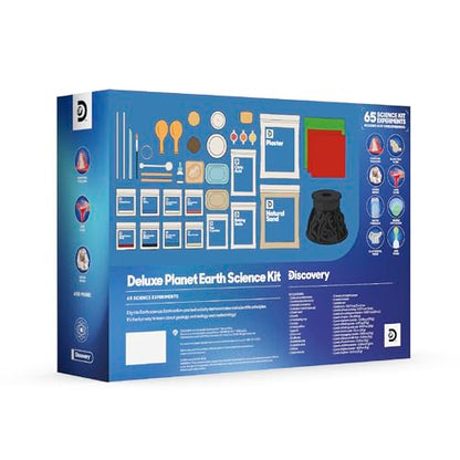 Discovery™ Planet Earth Science Kit – 65 Experiment STEM Lab for Kids| Includes DIY Volcano, Tornado, Fossils, Crystals, & Slime| Geology, Chemistry & Archeology Learning Toy|Educational Gift| Ages 8+