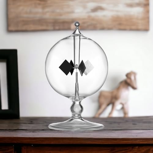 Clear Solar Power Crookes Radiometer Sun Light Energy Glass Windmill Spinning Vanes