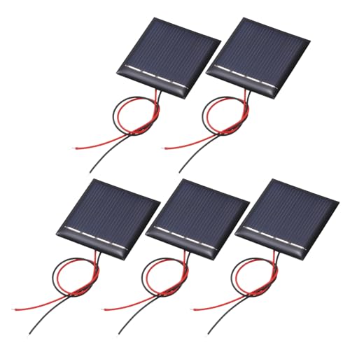 MECCANIXITY 5Pcs 2V 0.08W 40mA Mini Solar Panels with 2 Cable - style: 2V 0.08W 40mA