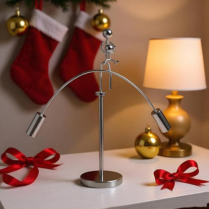 Sunnytech Weight Lifting Stainless Physics BalanceTumbler Kinetic Art Balancing Decompressive Science Psychology Home Offic Decor Desk Decor Toy WJ161 - style: WJ161