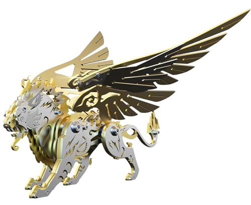 FILASLFT 3D Metal Puzzles for Adults,Mechanical Model Kit Golden Tiger - color: C4-white Tiger-golden