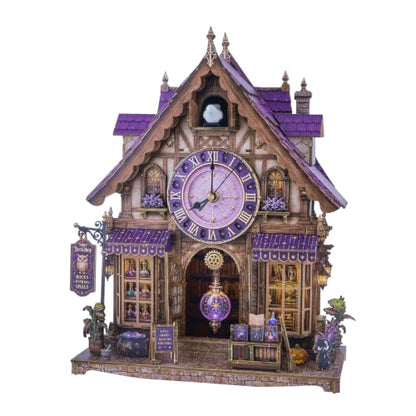 3D Puzzle for Adults Clock - Magic Bookshop Cuckoo Clock Model Kit - color: Magic Bookshop