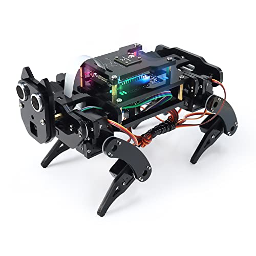 Freenove Robot Dog Kit for ESP32 CAM (Included), Dual-core 32-bit 240 MHz Microcontroller, Walking, Camera, Touch Sensor, Ultrasonic Ranging, Buzzer, RGB LED, Servo, App