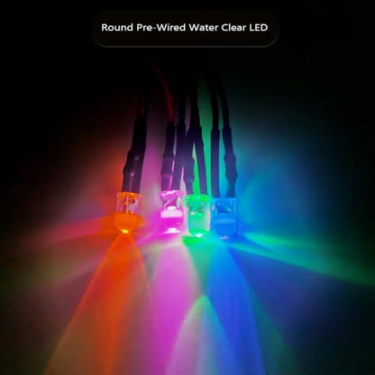 30pcs 5mm Warm White Candle Flickering Lights LED Emitting Diodes Pre Wired 7.9 inch DC 12v LED Light Clear Lens Small LED Lamps - color: Warm White, size: 5mm Candle Flickering