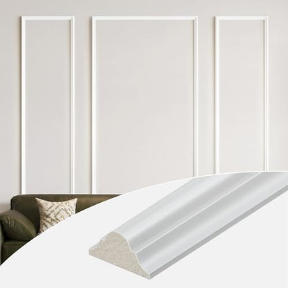 SMARTSTANDARD Precut Wall Molding Kit, Ready to Assemble, 3 Frames, Style2 - color: White: 3 Frames, Style2