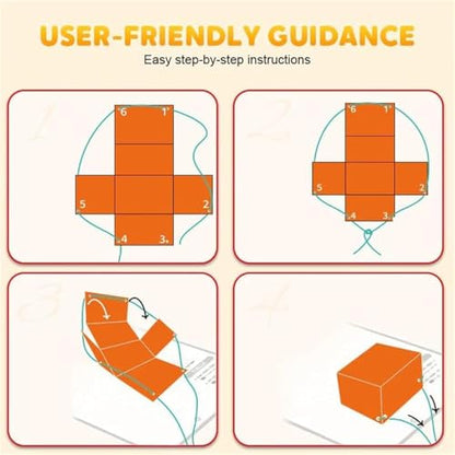 Pull String 3D Geometry Learning Book - Fun Volume & Surface Area Formula Teaching Tool with Braided Rope Design (9-Model Version) - style: Chinese version