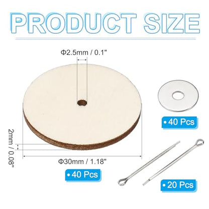 PATIKIL 30mm Doll Joints, 20 Set Removable Cotter Pin Joints Connector and Fiberboard Tray for Bear Limbs Making Head Joints DIY Crafts Accessories - size: 30mm