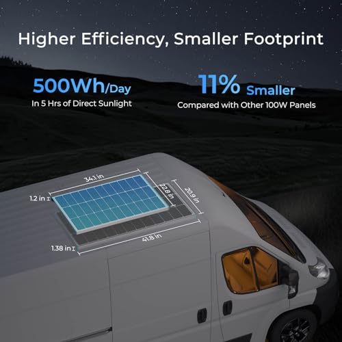 Renogy 100 Watt Solar Panel N-Type, 16BB 25% High-Efficiency - size: 100 W N-Type Solar Panel
