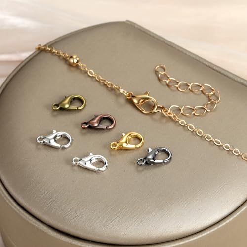 Lobster Claw Clasps and Open Jump Rings Set, 6 Colors Lobster Clasps for Jewelry Making, Keychains and Bracelet - size: 8mm, 12mm