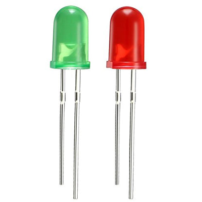 uxcell 100pcs 2 Colors x 50pcs 5mm Red Green LED Diode Lights Colored Lens Diffused Round 20mA Lighting Bulb Lamp Electronic Components Light Emitting Diodes