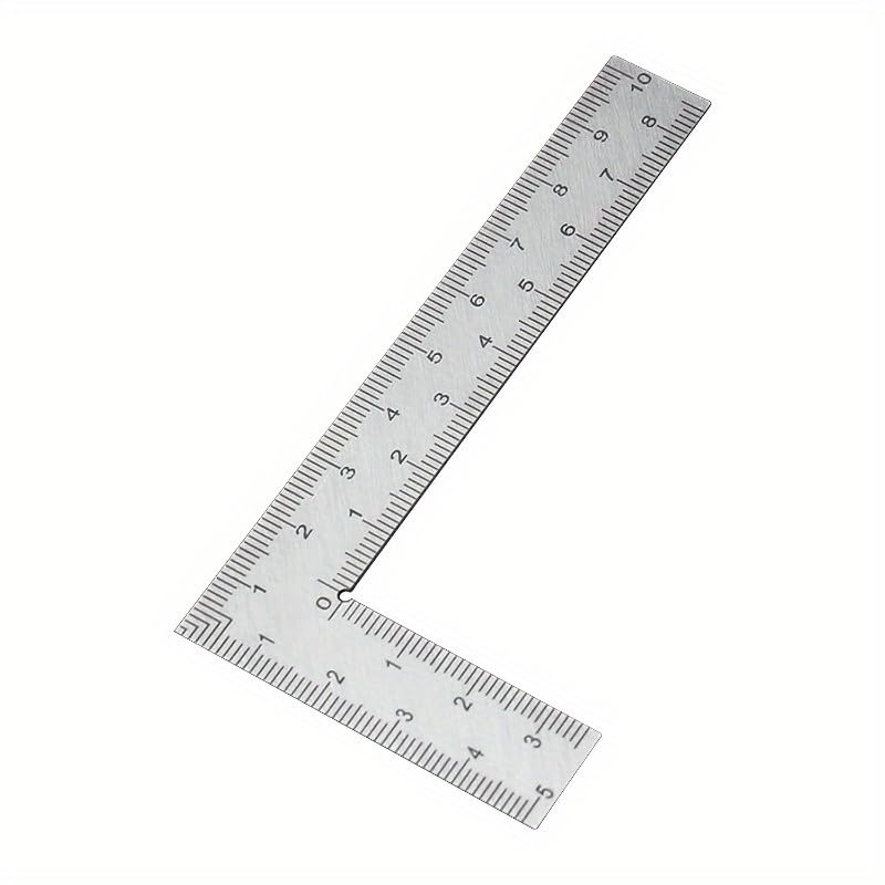 2Pcs Precision Stainless Steel L-Shaped Ruler, Double-Sided High Accuracy Measuring Tool for Leather Craft & DIY Projects