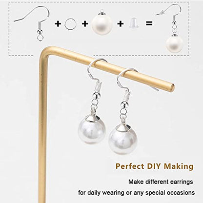 Hypoallergenic Earring Hooks, 800PCS/125 Pairs Silver Plated Earring Making - color: Silver, size: 800pcs