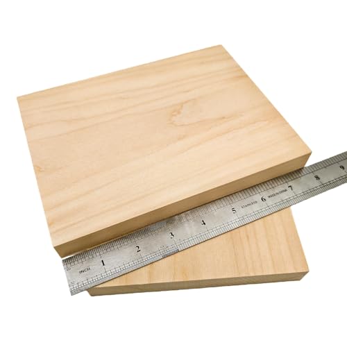 2PCS Unfinished Basswood Blocks for Crafts, Wood Craft Panels for Art, Engraving, Painting, DIY Projects, Chip Carving, Fretwork (7.87 x 5.9 x 0.78 in) - size: 7.87 x 5.9 x 0.78 in