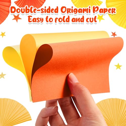 Kigeli 300 Sheet Origami Paper 6 x 6 Inch Square, Autumn Colors - color: Orange,Yellow