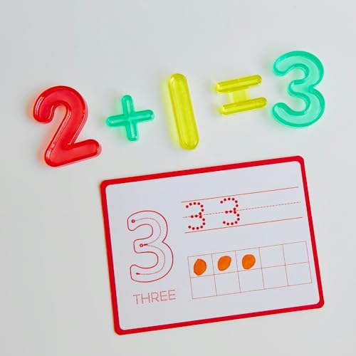Math Task Boxes Set of 5 Math Manipulatives Themes 230+ Pieces of Number Rods, Base Ten Blocks, Ten Frame Disc Counters, Place Value Blocks, 0-9 Numbers, 3D Shapes, Activity Cards (Numbers) - color: Numbers