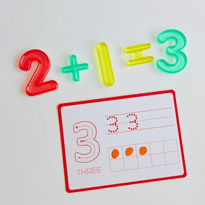 Math Task Boxes Set of 5 Math Manipulatives Themes 230+ Pieces of Number Rods, Base Ten Blocks, Ten Frame Disc Counters, Place Value Blocks, 0-9 Numbers, 3D Shapes, Activity Cards (Numbers) - color: Numbers