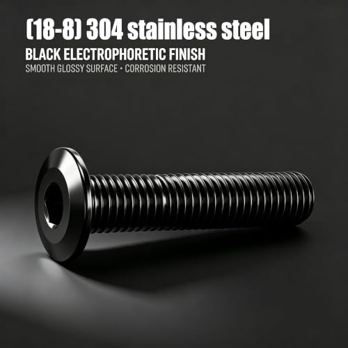 weideer 30pcs M8-1.25x45mm Nuts and Bolts Kit, Stainless Steel 18-8 (304) Flat Head Hex Socket Cap Furniture Bolts,Nylon Insert Hex Lock Nuts with Spanner - size: M8x45mm, style: Flat Head Hex