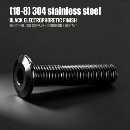 weideer 30pcs M8-1.25x40mm Nuts and Bolts Kit, Stainless Steel 18-8 (304) Flat Head Hex Socket Cap Furniture Bolts,Nylon Insert Hex Lock Nuts with Wrench - size: M8x40mm, style: Flat Head Hex