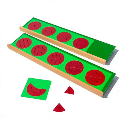 Premium Montessori Large Metal Fraction Circles with Stand 26in 9.2lbs, Beechwood & Metal Math Manipulatives for Kids, Fraction Learning Toys, Classroom Homeschool Materials for Kids Ages 5-10