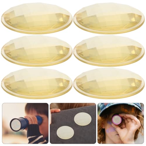VOSAREA 6pcs Kaleidoscope Lens Kit Multifaceted Prism Lens Parts for Toy Making DIY Crafts Replacement and Upgrade for Homemade Kaleidoscope Projects 1.69 X 1.69 X 0.39 in