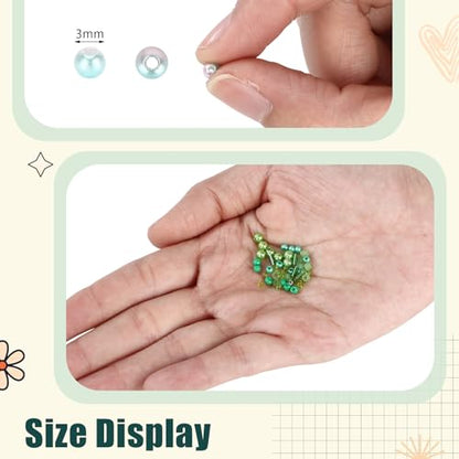 Norme 2 Sets Glass Seed Beads and Loose Sequins Kit Loose Beads for Jewelry Making DIY Crafts Felt Kits Embroidery Bracelets and Necklaces 20 Colors(Green) - color: Green