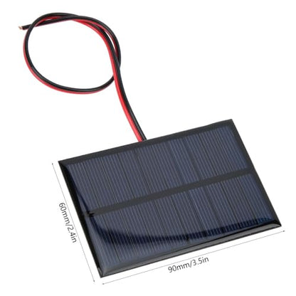 5Pcs 5V 150mA Solar Panel Modules Polycrystalline Silicon Weatherproof Charging Panels with 30cm Wires for DIY Solar Lights/Chargers