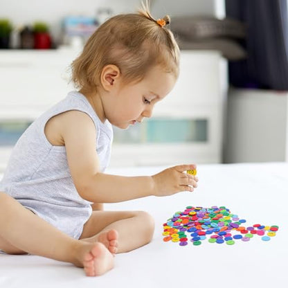 NUOBESTY 300pcs Place Value Disks 10 Values Decimals to Whole Numbers Counting Chips for Kids Base 10 Place Value Manipulatives Math Counters Discs Set for Elementary School Math Supplies