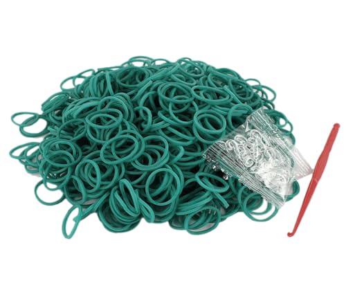 3000 Loom Rubber Bands Refill Kit 75S-Clips 5 Hooks Bracelet DIY Dark Green - color: Dark Green