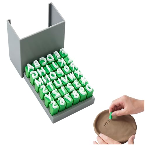 Letters and Numbers Clay Stamp Set (Green - Capital Letters) - color: Green - Capital Letters