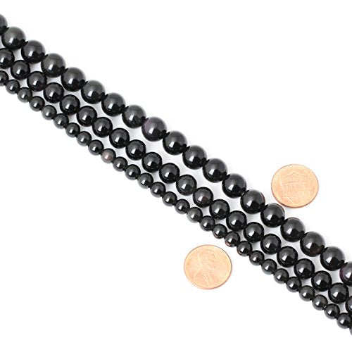 45PCS 8mm Natural Black Obsidian Gemstone Round Loose Beads Crystal Energy Stone Healing Power for DIY Jewelry Making 1 Strand 15" - color: Black Obsidian, size: 8mm