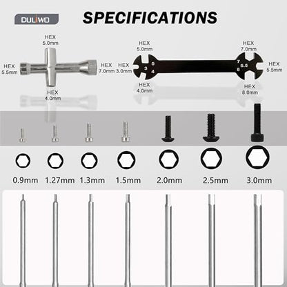 Hex Driver Set 7PCS 0.9 1.27 1.3 1.5 2.0 2.5 3.0mm RC Tool Kit - color: 7pcs Screwdrivers(black)