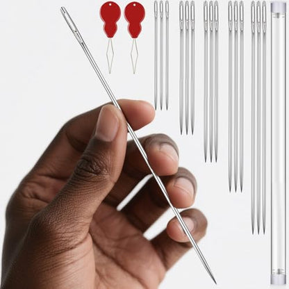 15Pcs 5 Sizes 4‑8 Inch Large‑Eye Extra Long Upholstery Hand Sewing Needles - color: 15Pcs/5Sizes