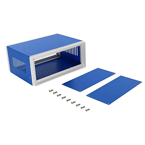 Fielect Electronic Junction Box Blue Metal Enclosure Case, DIY Project Box, 6.69"x5.12"x3.15", 170x130x80mm - size: 6.69" x 5.12" x 3.15"