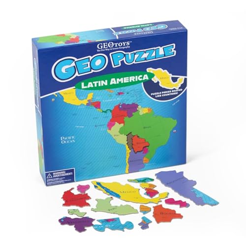 GeoPuzzle Latin America Jigsaw Puzzles,50 Pc Puzzle for Kids Ages 6 and Up - color: 1 Set-latin America