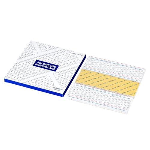 ELEGOO 3pcs Breadboard 830-Point Solderless Prototype PCB Board Kit - size: 3 PCS 830 Point