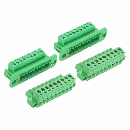 MECCANIXITY 2Set 9-Pin 5.08mm Pitch Pluggable Screw Terminal Block Connectors, PA66 300V 10A Through-Wall PCB Terminal with Panel Solderless Wiring Connectors 26-10AWG for Electronic - style: 9-Pin