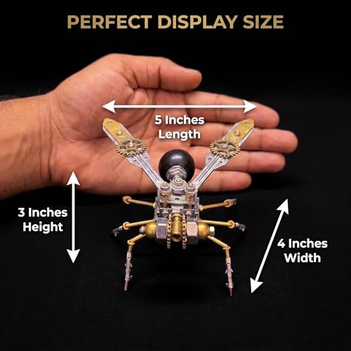 3D Metal Puzzles for Adults Teens-150+Pcs-Mechanical Wasp Bee Insect Models-3 Hours to Build-Ideal for Birthday Gifts and Decorations(Mechanical Wasp) - style: Mechanical Wasp