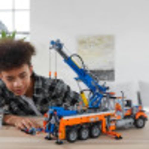 LEGO Technic Heavy-Duty Tow Truck 42128 with Crane Toy Model Building Set, Engineering for Kids Series - style: Frustration-Free Packaging