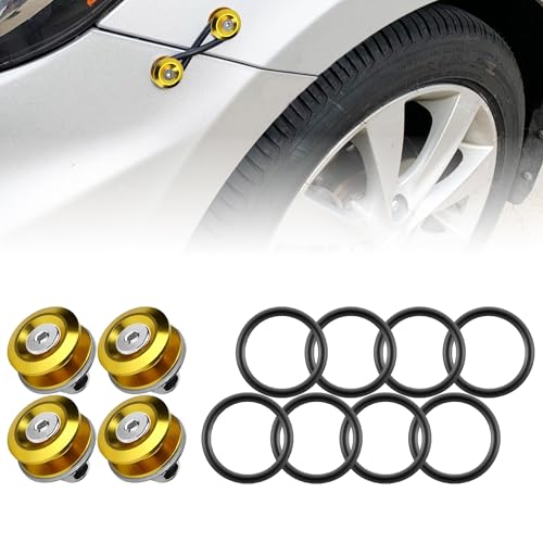 JDM Bumper Quick Release Fastener Kit 4-Piece Gold - color: Gold