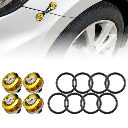 JDM Bumper Quick Release Fastener Kit 4-Piece Gold - color: Gold