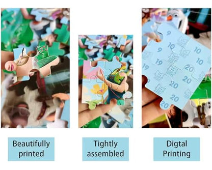 60 Piece Educational Puzzles for Kids Ages 4-8 Jigsaw Puzzle Games in Reusable Metal Box, Learning Toys with Extra Thick Safe Pieces for Boys & Girls - color: U1-6axy-6ewh