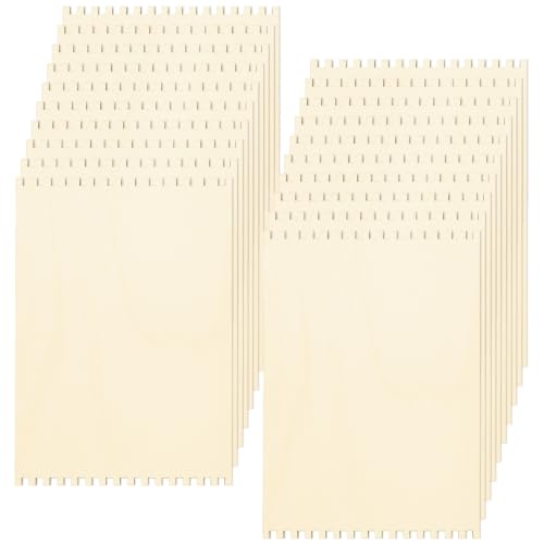 Tosnail 20 Pack Beginners Wooden Looms, 5.9 x 9 Inches Notched Weaving Loom for Adults, Darning Beading Boards, Basket Weaving Tools Kit for Crafts Project, Knitting, Sewing, Crochet