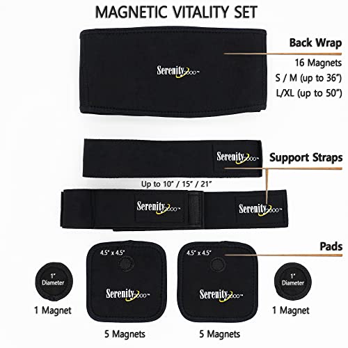 SERENITY2000 Full Body Magnetic Vitality Set, Large (Waist up to 50") - size: Large - Waist up to 50"