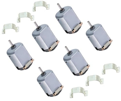 California JOS 6 Pack DC 1.5-3V 15000RPM Mini Electric 130 Motor Kit for DIY Remote Control Car, Motor, STEM, and Various Experiments with 6 PCS Metal Mount