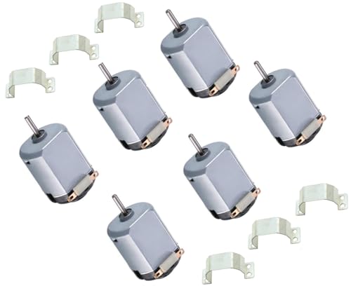 California JOS 6 Pack DC 1.5-3V 15000RPM Mini Electric 130 Motor Kit for DIY Remote Control Car, Motor, STEM, and Various Experiments with 6 PCS Metal Mount
